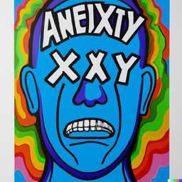 a representation of anxiety, airbrush painting by Howard Arkley generated by DALL·E 2